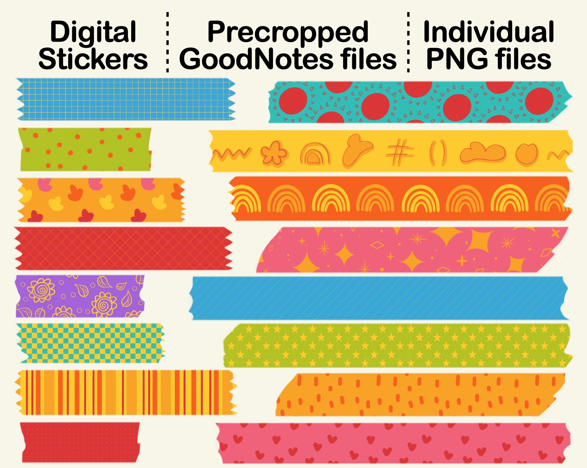 Digital Washi Tape - Bright Pink