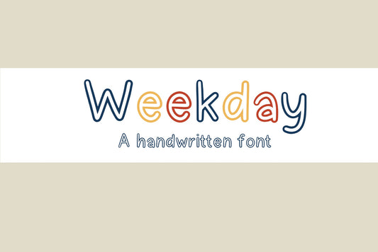 Handwritten Font - Weekday