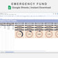 Google Sheets - Emergency Fund - Sweet