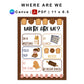Where Are We Classroom Door Sign - Brown Bakery Theme | Editable
