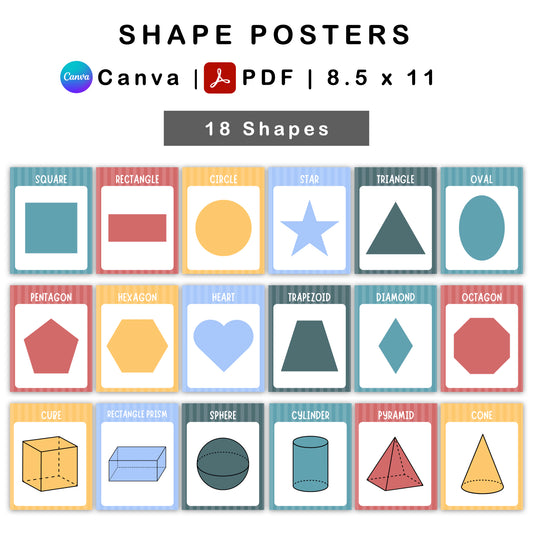Shape Posters - Tropical Summer Theme | Editable