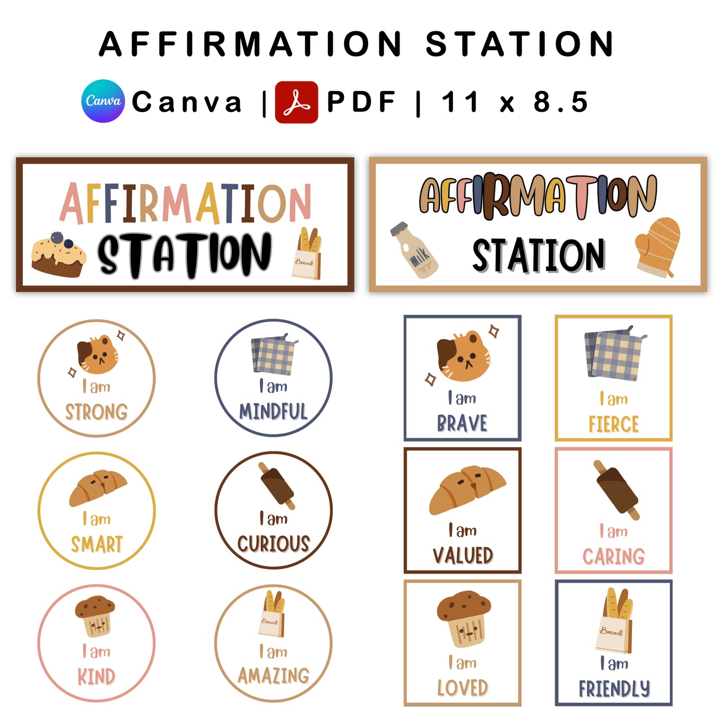 Affirmation Station - Brown Bakery Theme | Editable