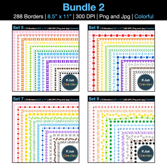 Border Clipart Bundle 2 - Colorful - Page Borders and Frames