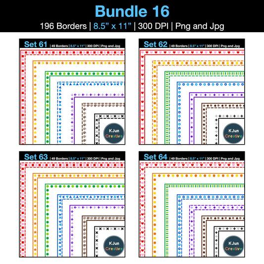 Border Clipart Bundle 16 - Colorful - Page Borders and Frames