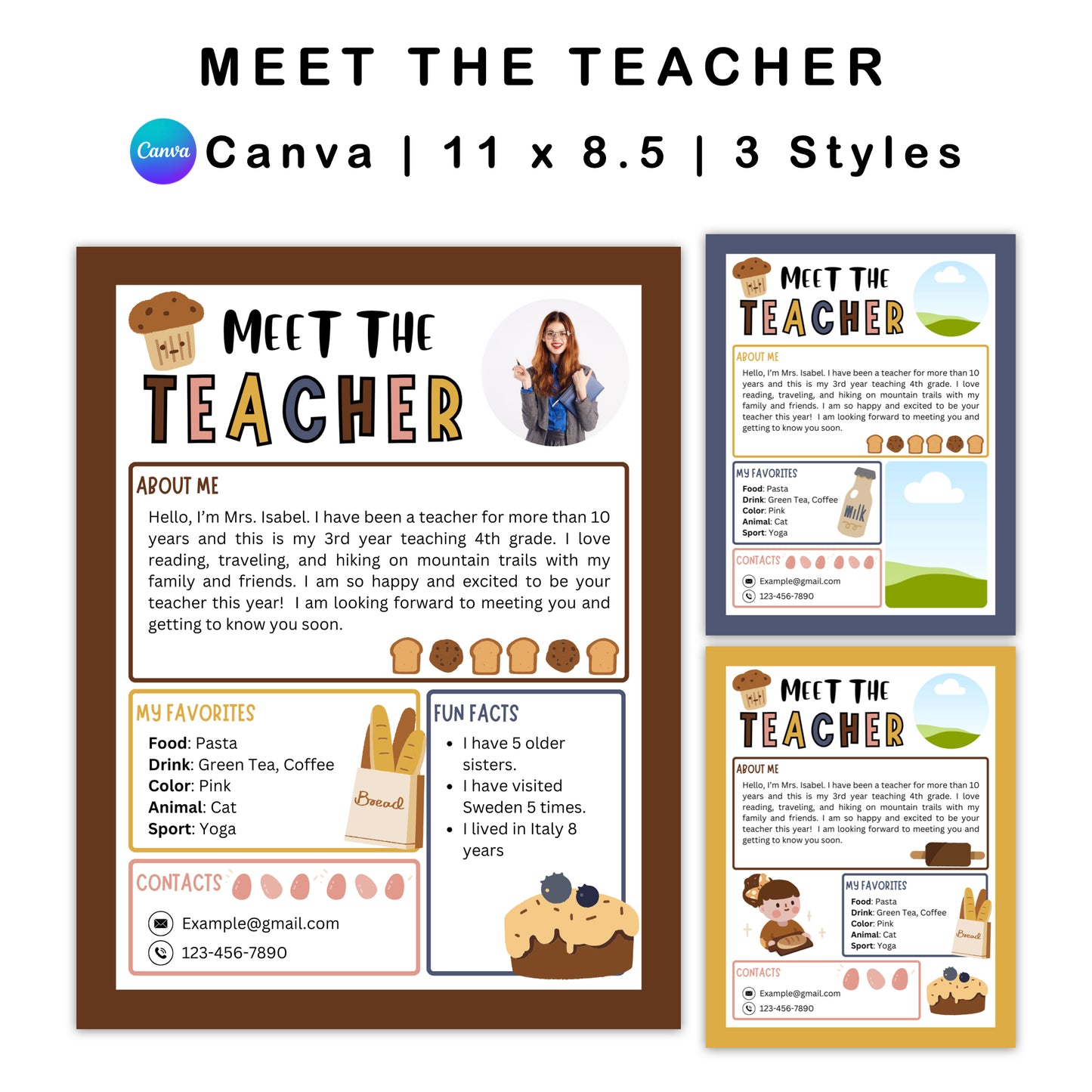 Meet the Teacher - Brown Bakery Theme | Editable