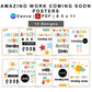 Amazing Work Coming Soon Posters - Colorful Doodle Theme | Editable