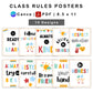 Classroom Rules Posters - Colorful Doodle Theme | Editable
