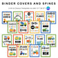 Binder Covers and Spines - Blue Transportation Theme | Editable