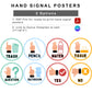 Hand Signal Posters - Colorful Doodle Theme | Editable