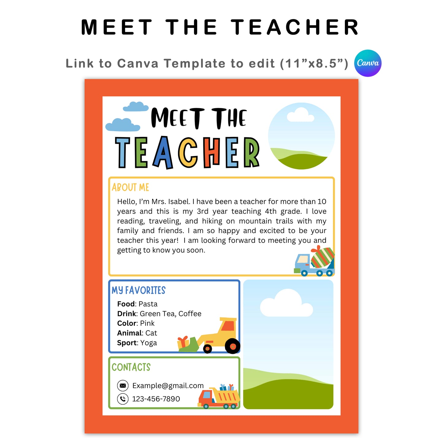 Meet the Teacher - Blue Transportation Theme | Editable