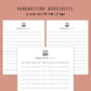 Handwriting Practice Sheets - Simple Notes Font