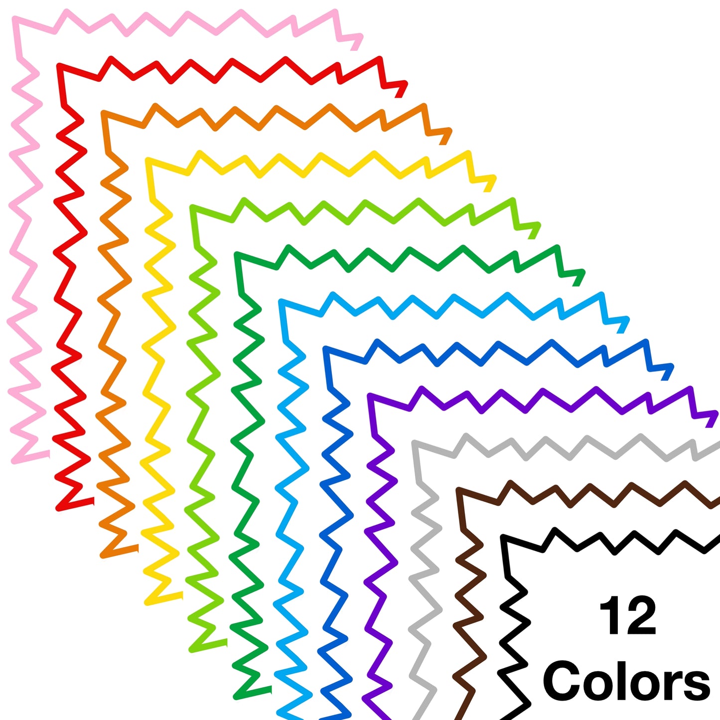 Border Clipart Set 36 - Colorful Zigzag - Page Borders and Frames