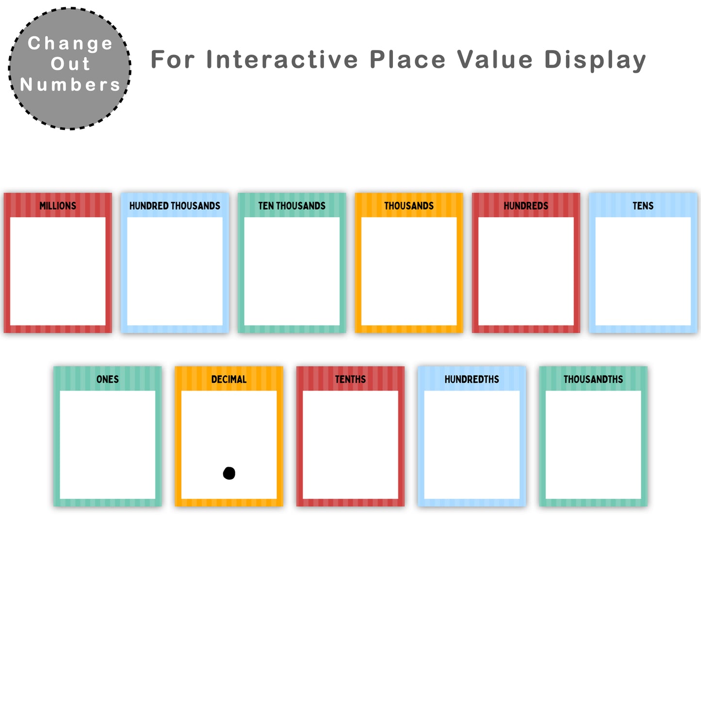 Place Value Posters - Colorful Doodle Theme | Editable