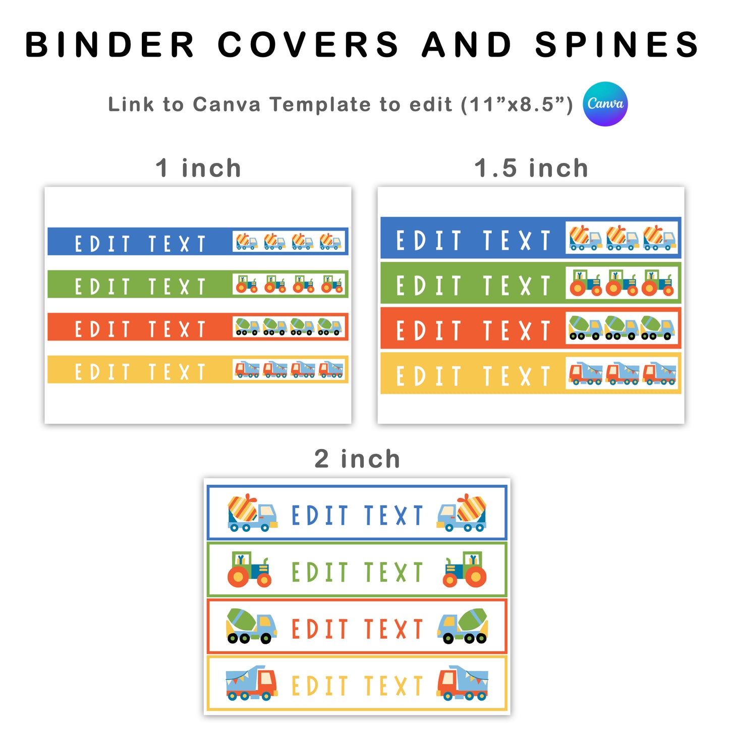 Binder Covers and Spines - Blue Transportation Theme | Editable