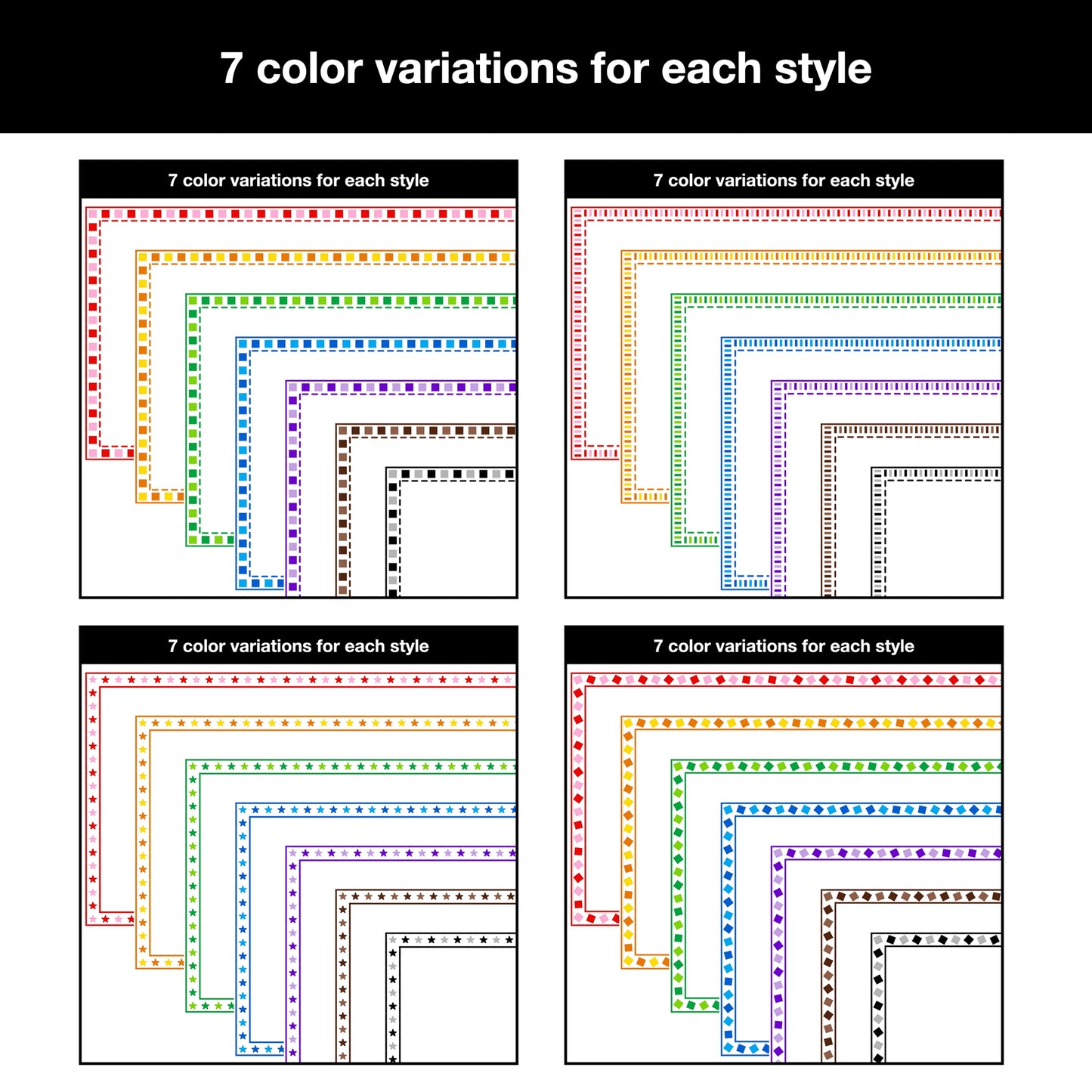 Widescreen Border Clipart Bundle 16 - Colorful - Google Slides and PowerPoint