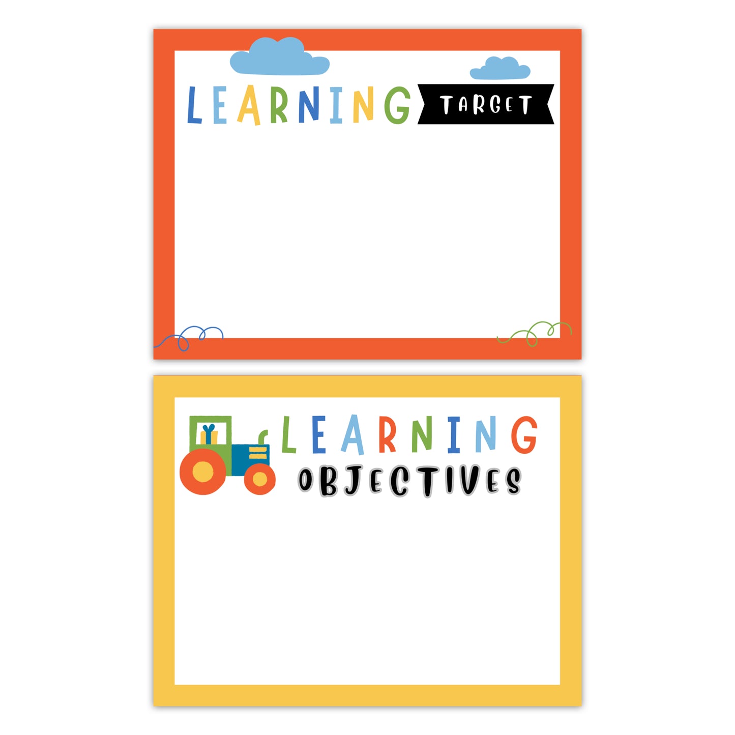 Learning Goal Posters - Blue Transportation Theme | Editable