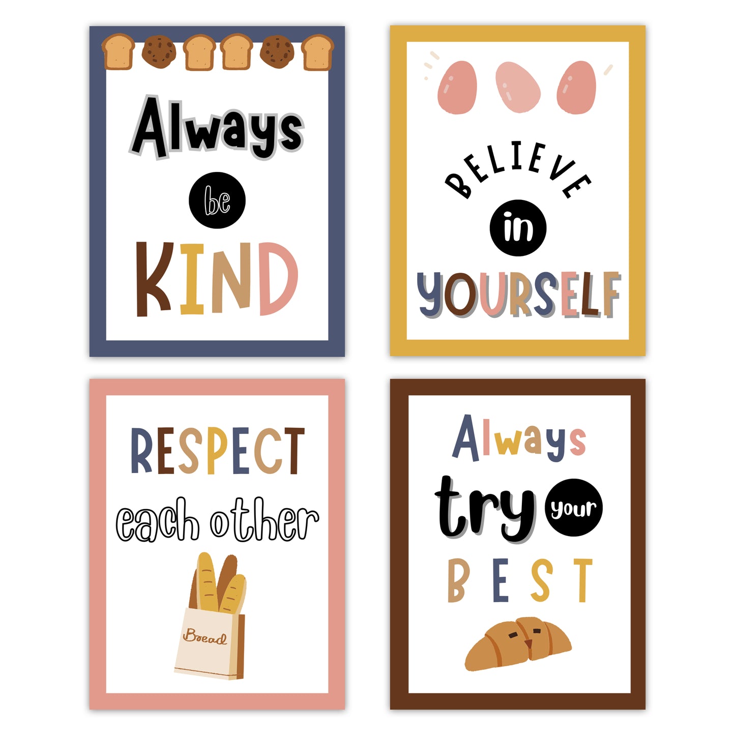 Classroom Rules Posters - Brown Bakery Theme | Editable