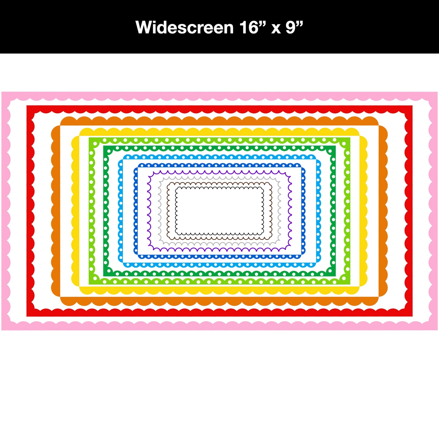 Widescreen Border Clipart Bundle 8 - Colorful Scallop - Google Slides