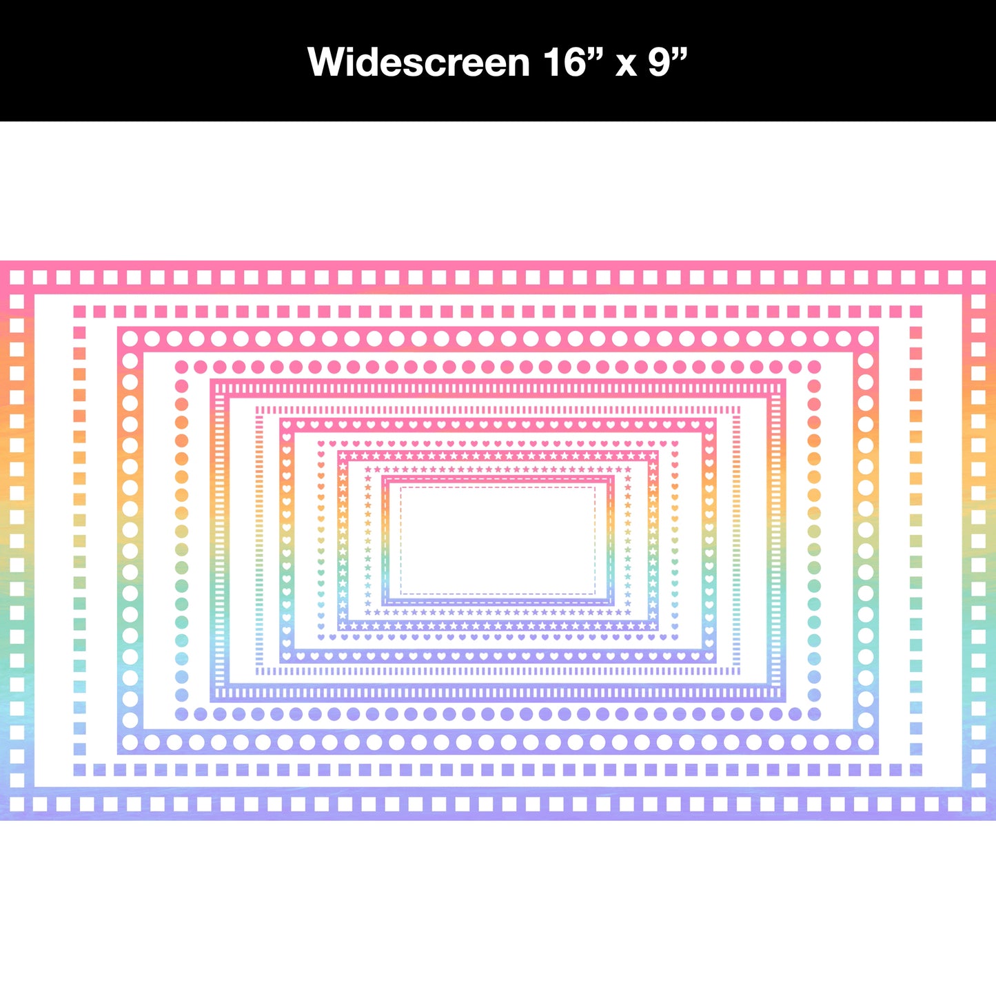 Widescreen Border Clipart Bundle 12 - Pastel Rainbow - Google Slides