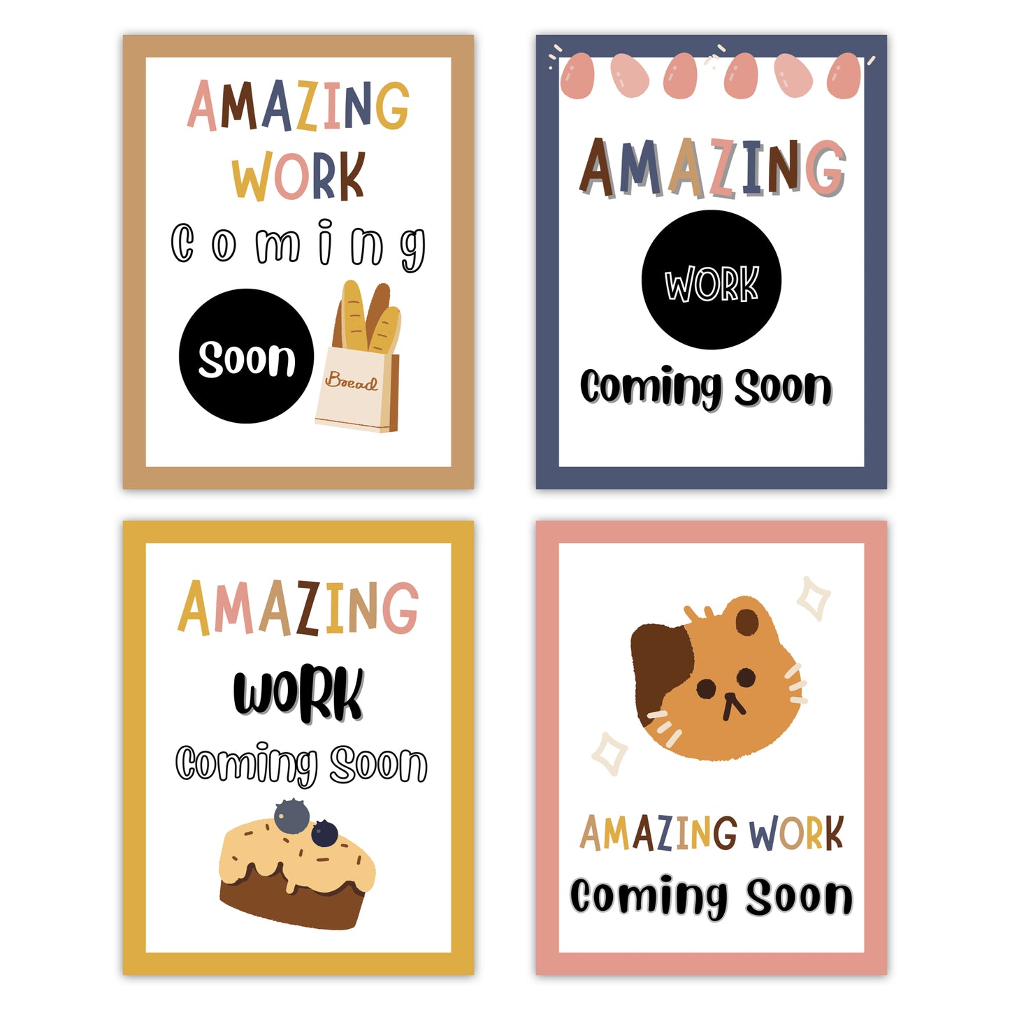 Amazing Work Coming Soon Posters - Brown Bakery Theme | Editable