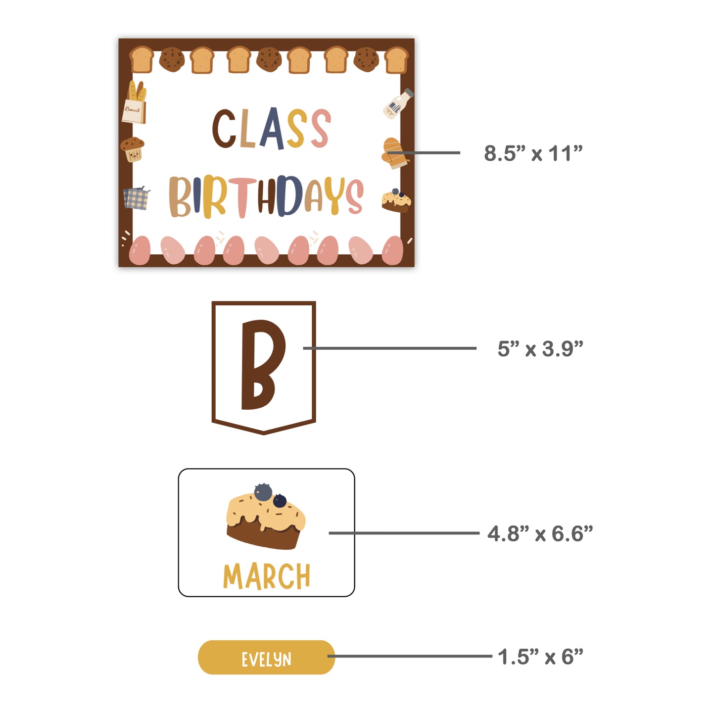 Birthday Display - Brown Bakery Theme | Editable