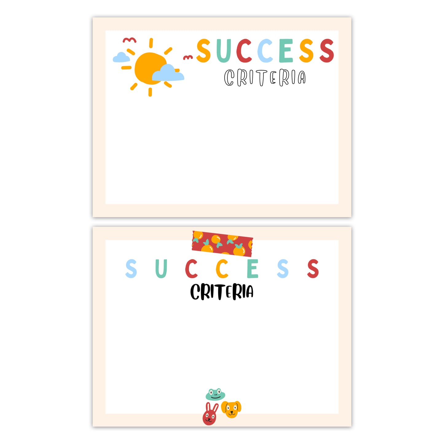 Learning Goal Posters - Colorful Doodle Theme | Editable