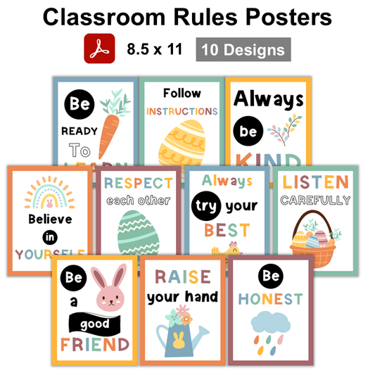 Classroom Rules Posters - Happy Easter