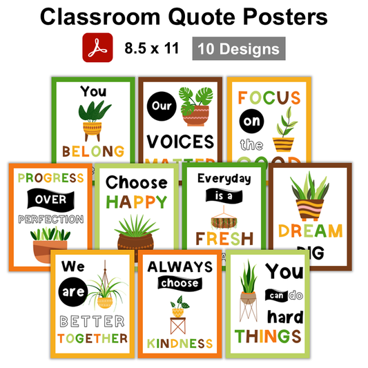 Classroom Quote Posters - Indoor Plants