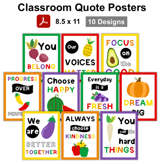 Classroom Quote Posters - Healthy Eating