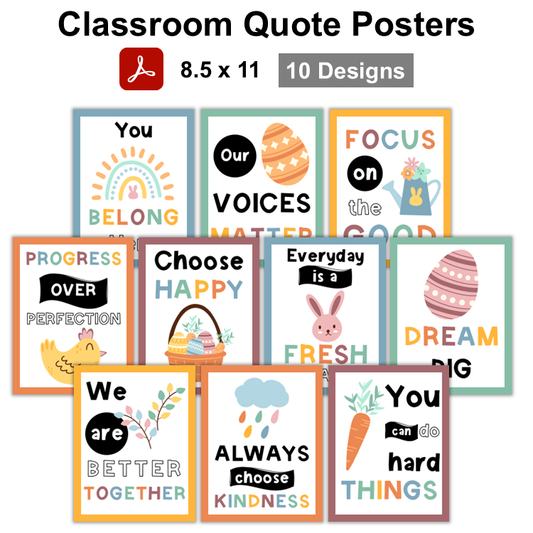 Classroom Quote Posters - Happy Easter