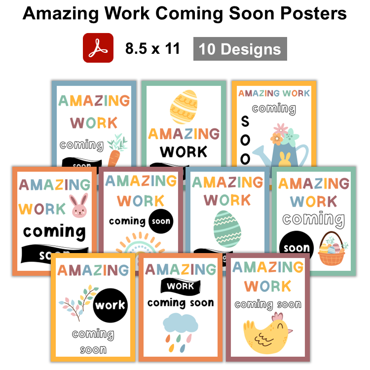 Amazing Work Coming Soon Posters - Happy Easter