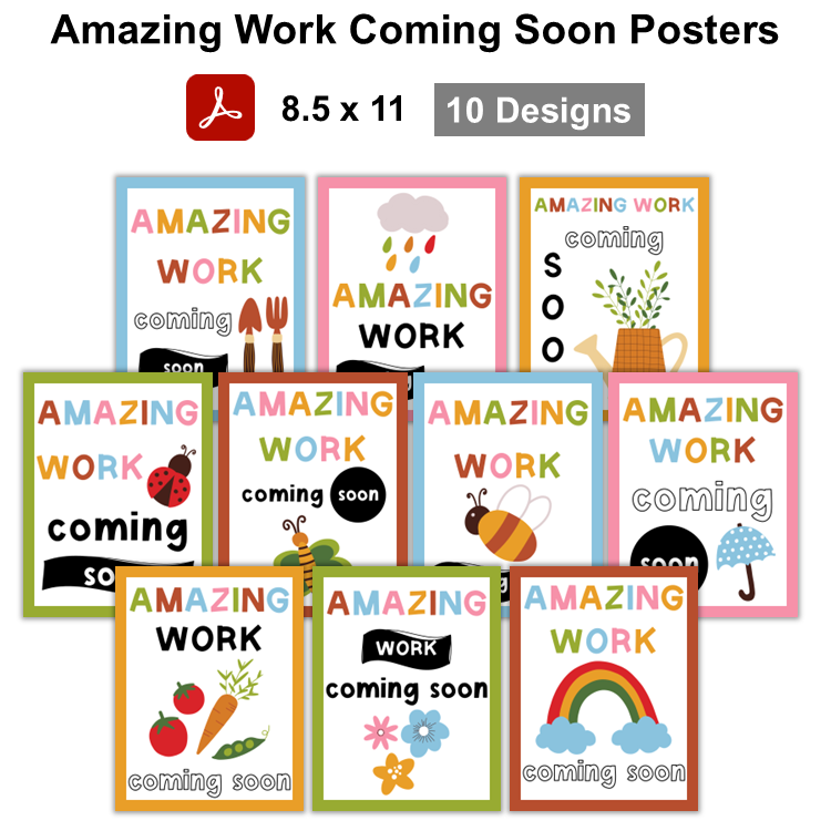 Amazing Work Coming Soon Posters - Colorful Spring