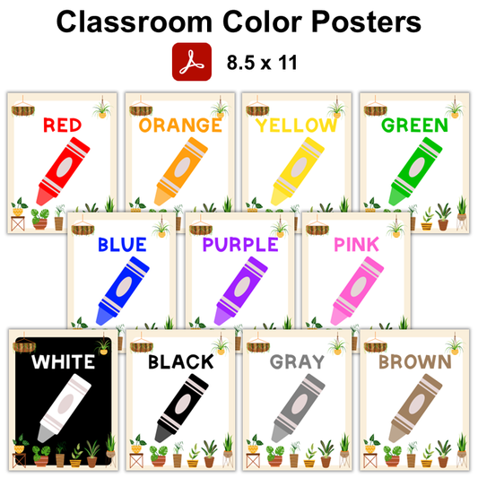 Classroom Color Posters - Indoor Plants