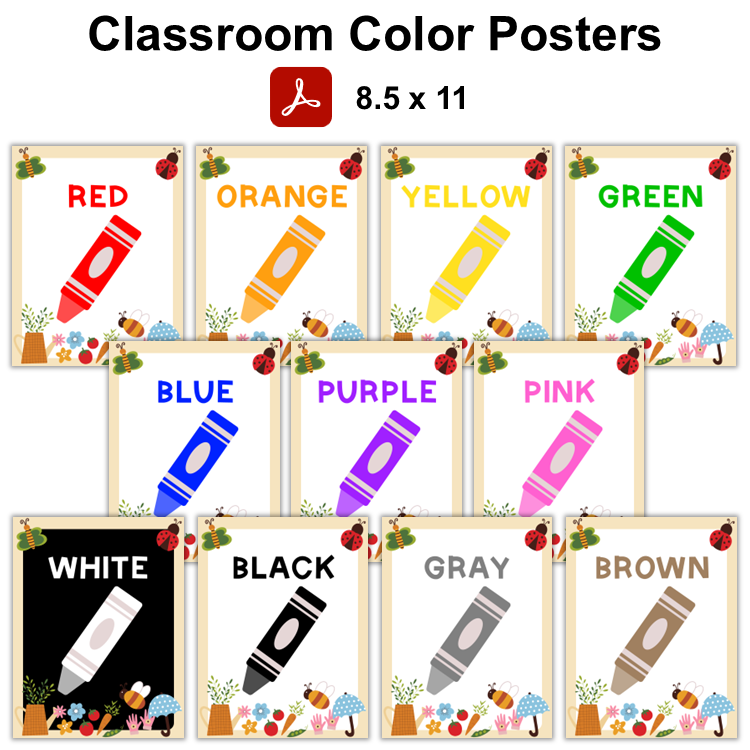 Classroom Color Posters - Colorful Spring