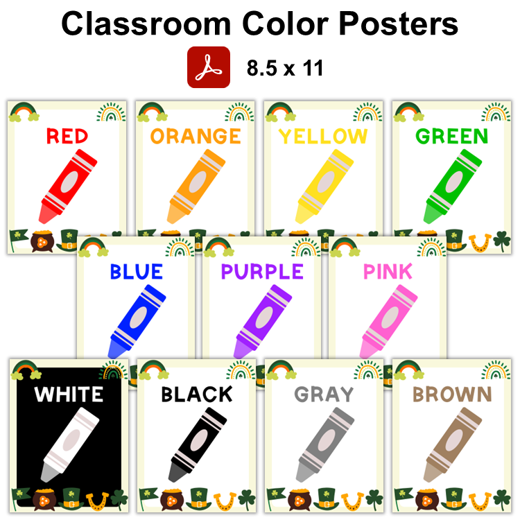 Classroom Color Posters - St. Patrick's Day