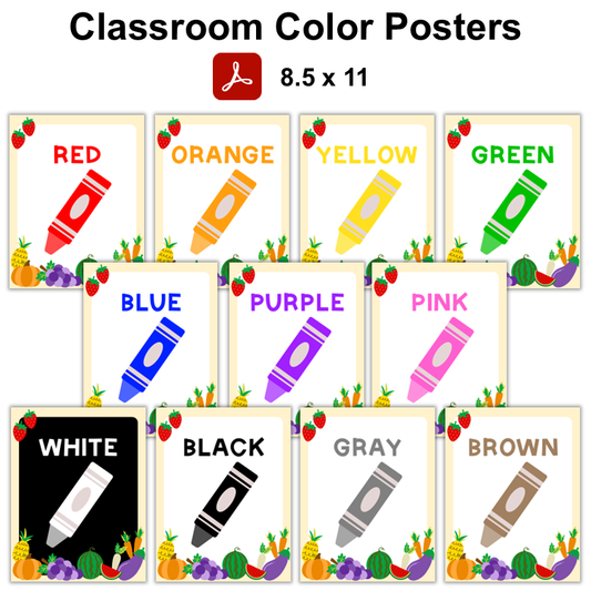 Classroom Color Posters - Healthy Eating