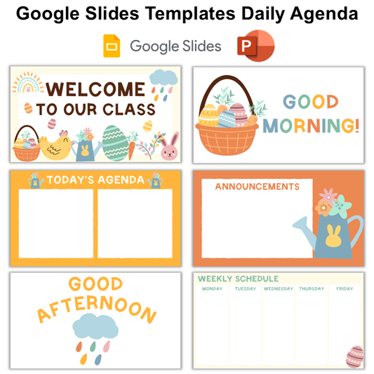 Google Slides Templates Daily Agenda - Happy Easter | Editable