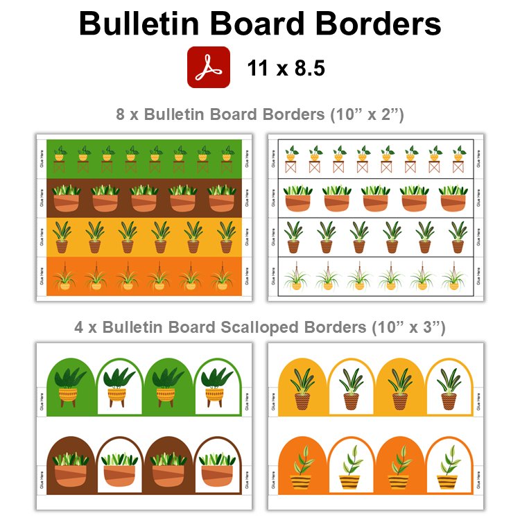 Bulletin Board Borders - Indoor Plants