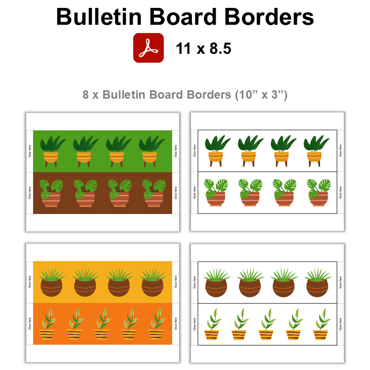 Bulletin Board Borders - Indoor Plants