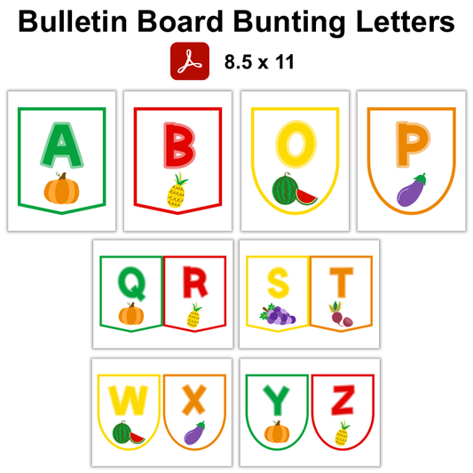 Bulletin Board Bunting Letters  - Healthy Eating