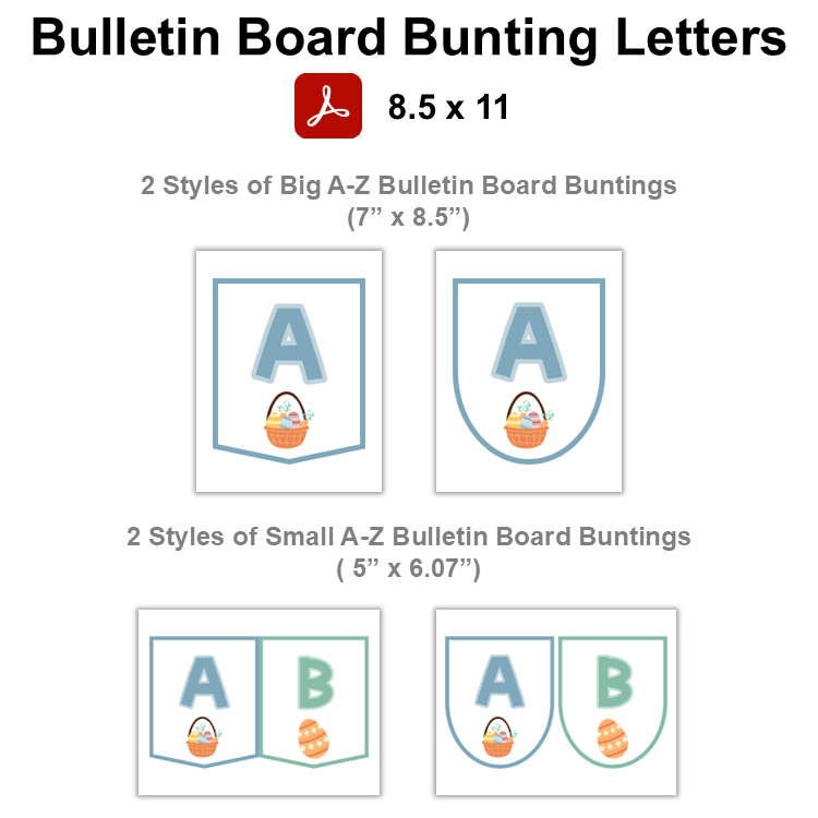 Bulletin Board Bunting Letters  - Happy Easter