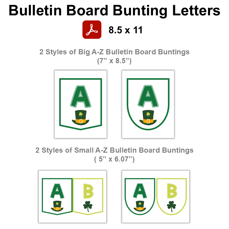 Bulletin Board Bunting Letters  - St. Patrick's Day