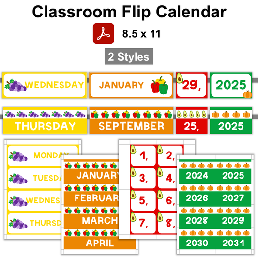 Classroom Flip Calendar - Healthy Eating