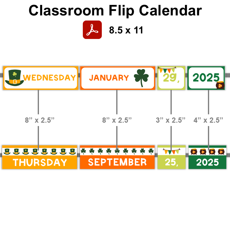 Classroom Flip Calendar - St. Patrick's Day