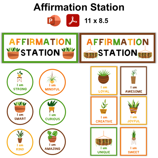 Affirmation Station - Indoor Plants | Editable