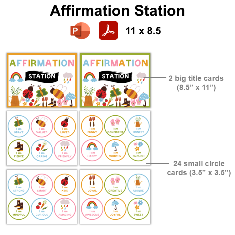 Affirmation Station - Colorful Spring | Editable