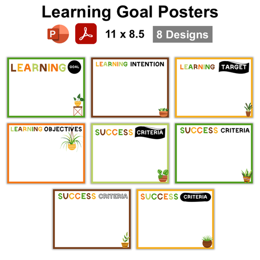 Learning Goal Posters - Indoor Plants | Editable