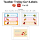 Teacher Trolley Cart Labels - Colorful Spring | Editable