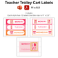 Teacher Trolley Cart Labels - Pink Valentine | Editable