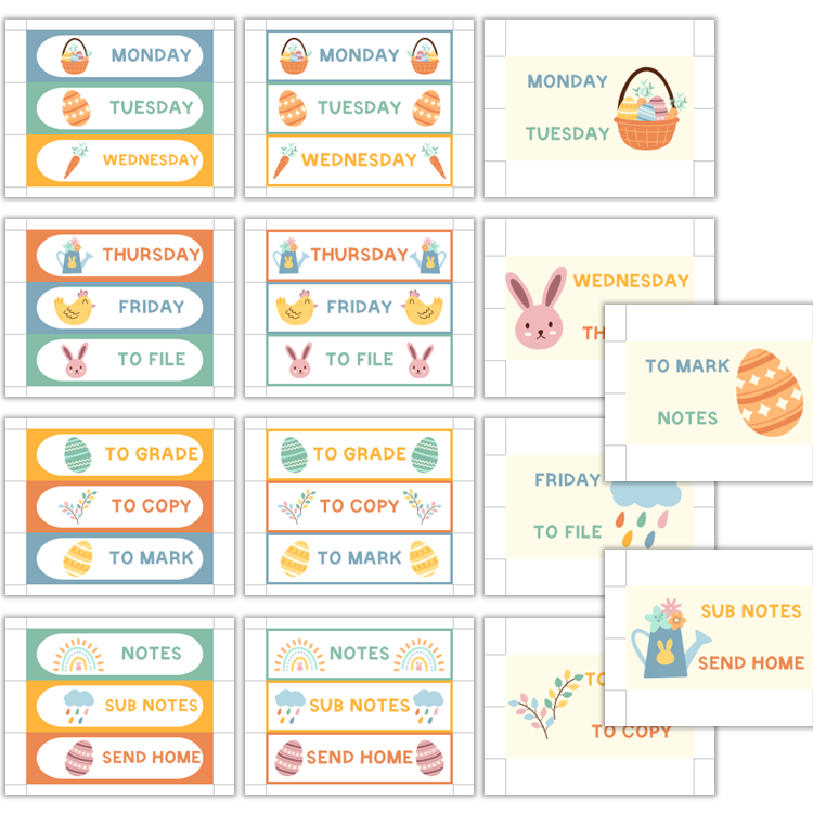 Teacher Trolley Cart Labels - Happy Easter | Editable